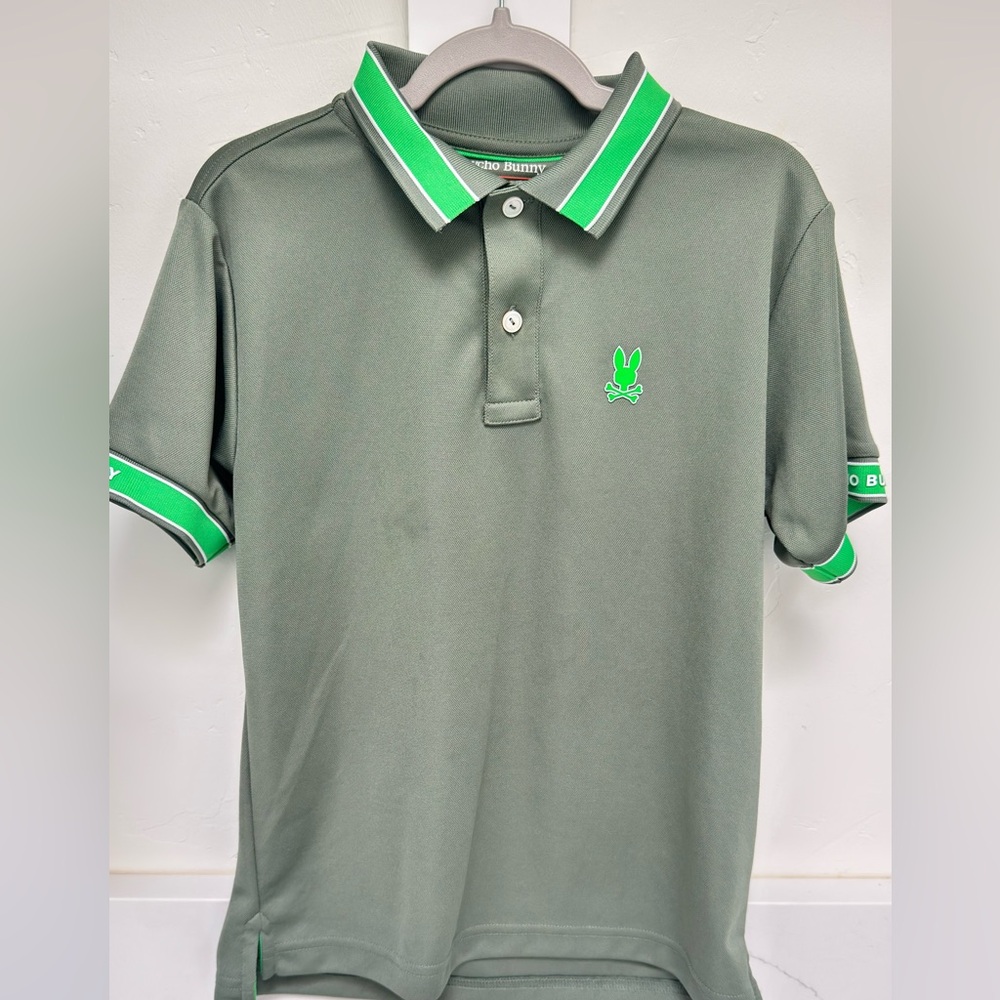 Psycho Bunny Olive Polo Sport Material